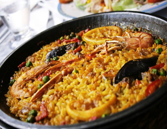 Imagen de una paella del restaurante 'margu' de Gav Mar (en el lado montaa de la autova de Castelldefels) (Ao 2012)
